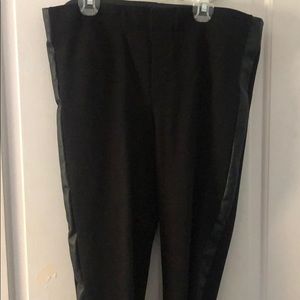 Zara straight pants leather side